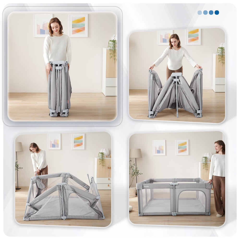 Sweeby Playpen with 360° mesh visibility for full supervision