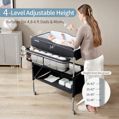 Sweeby waterproof pad close-up showing easy-clean surface for mess-free changes