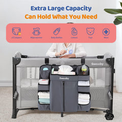 Sweeby deep-pocket organization keeps supplies from slipping, ideal for quick diaper changes