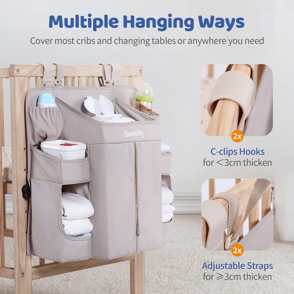 Sweeby diaper organizer washable surface for easy cleaning and hygiene.