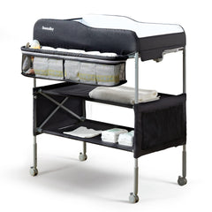 Sweeby portable changing table folded for compact storage and quick move