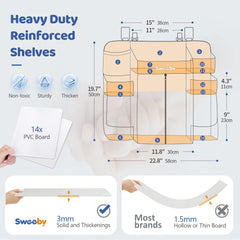 Sweeby diaper caddy with washable surface for quick cleaning between uses