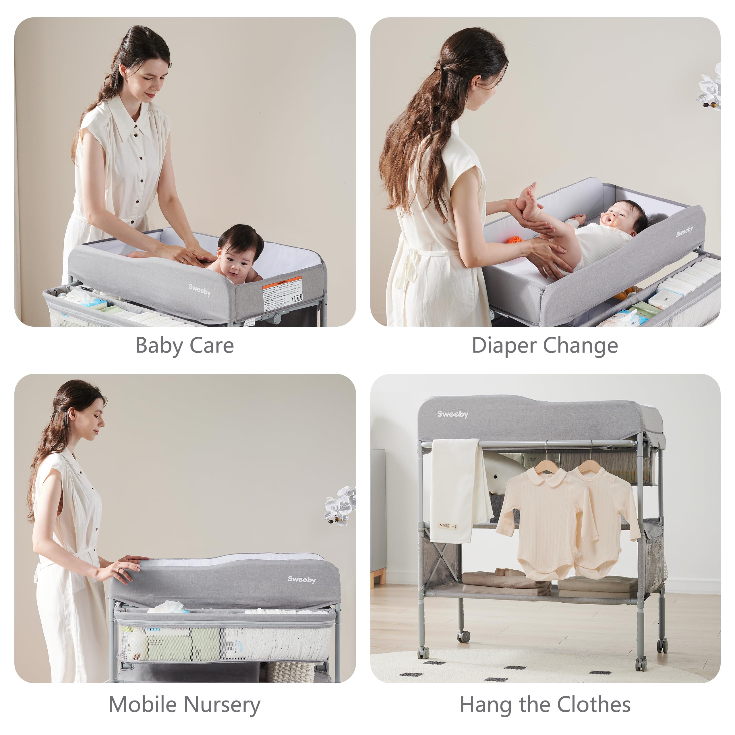 Sweeby waterproof-pad-top provides easy cleanup after diaper changes