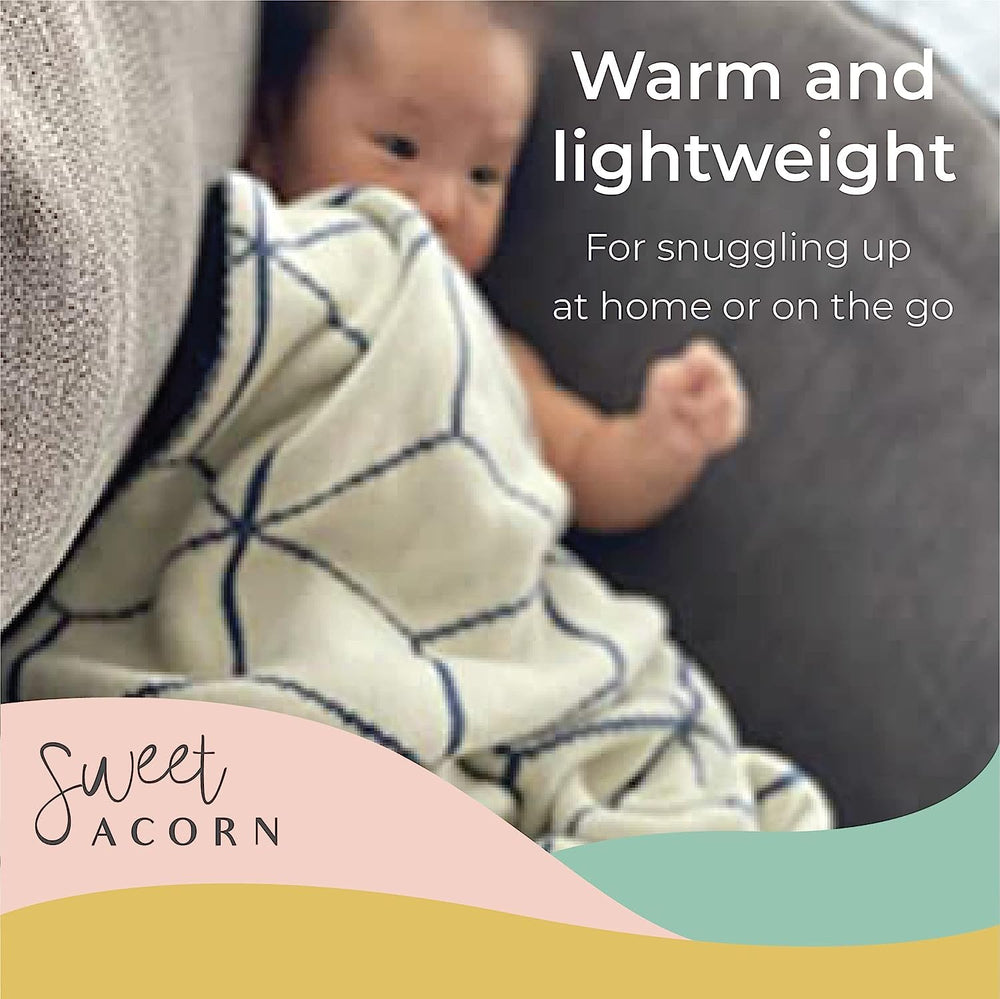 Sweet Acorn blanket is machine washable on delicate cold cycle for easy care.