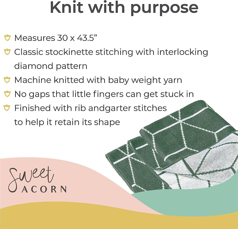 Sweet Acorn blanket dimensions 30x43.5 inches for naps and snug use.