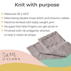 Sweet Acorn knit blanket baby-weight yarn texture feels soft against skin