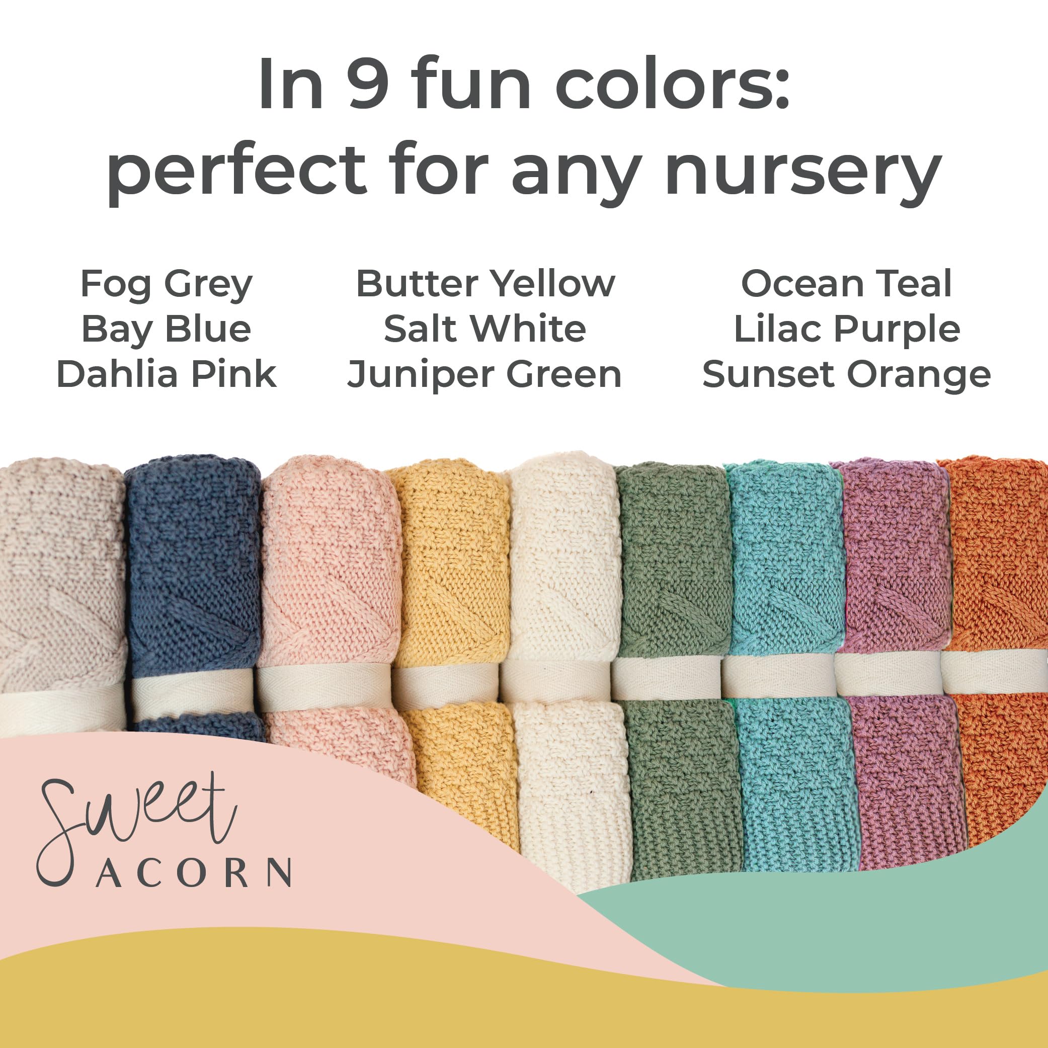Sweet Acorn knit blanket skin-friendly fibers deliver gentle touch for babies.