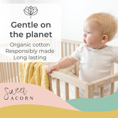 Sweet Acorn organic cotton blanket crib size ready for safe, soft naps.