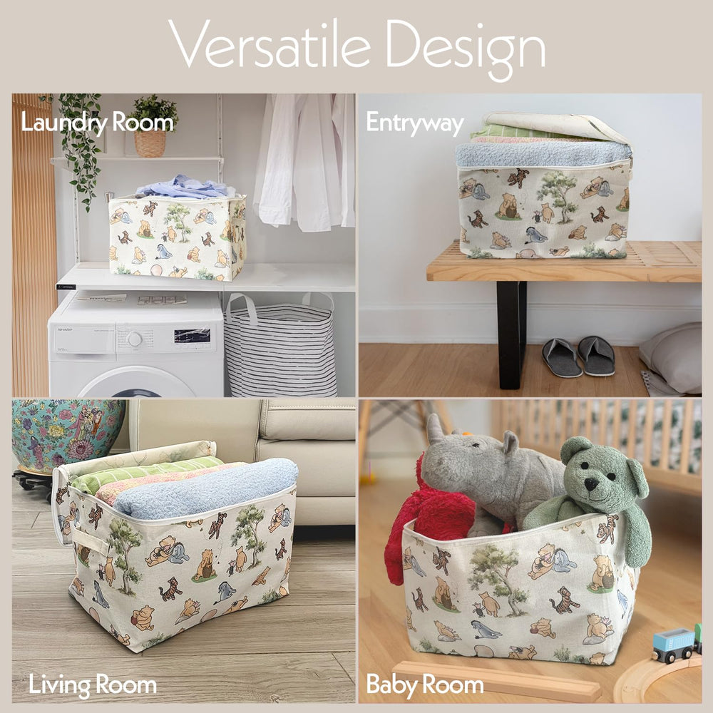 Sweet Baby Co Winnie Pooh basket bottom detail highlights sturdy support.