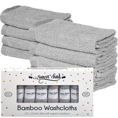 Sweet Child 8-pack washcloth close-up shows ultra-soft viscose fibers for sensitive skin.
