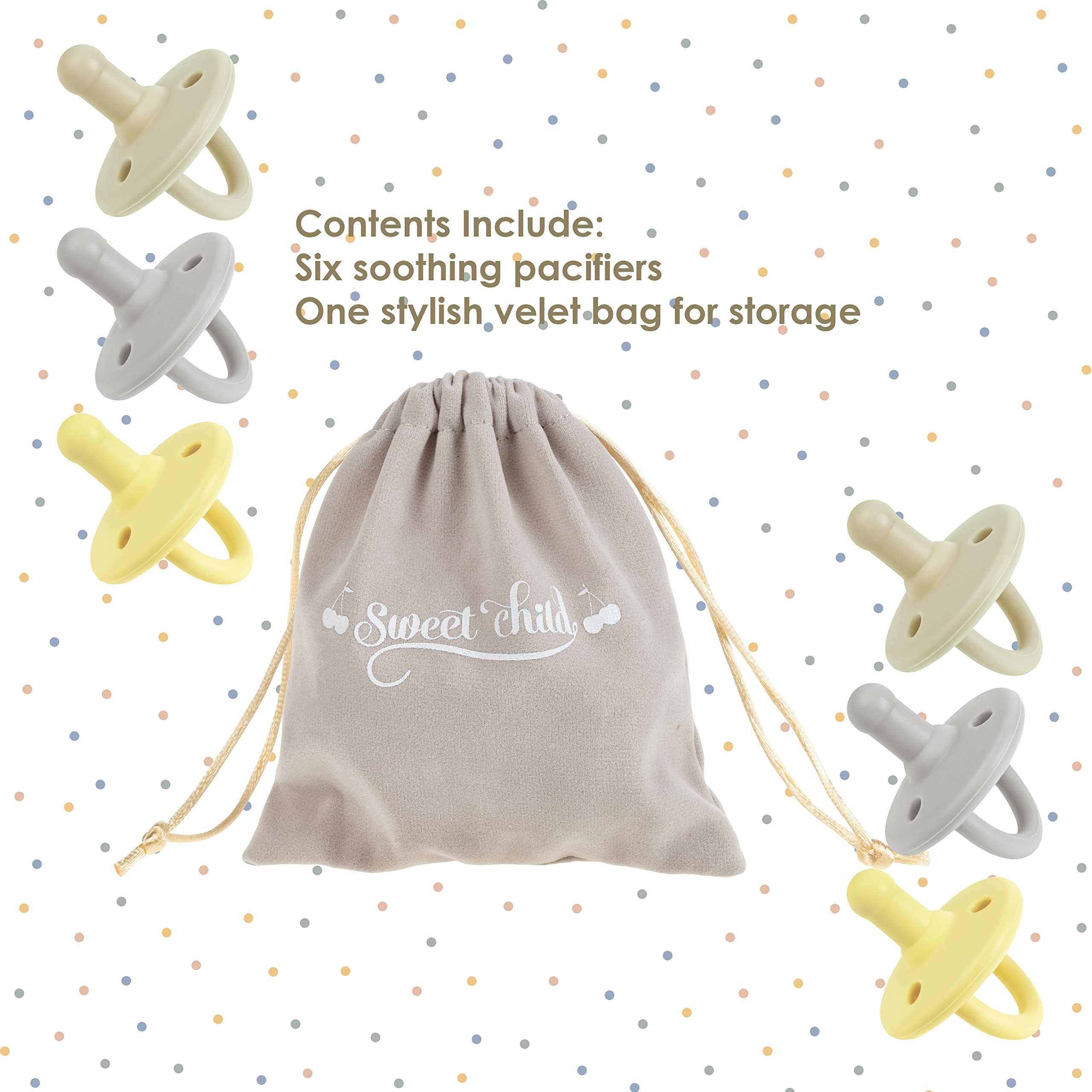 Sweet Child pacifiers with 3 air holes for improved airflow and safer soothing