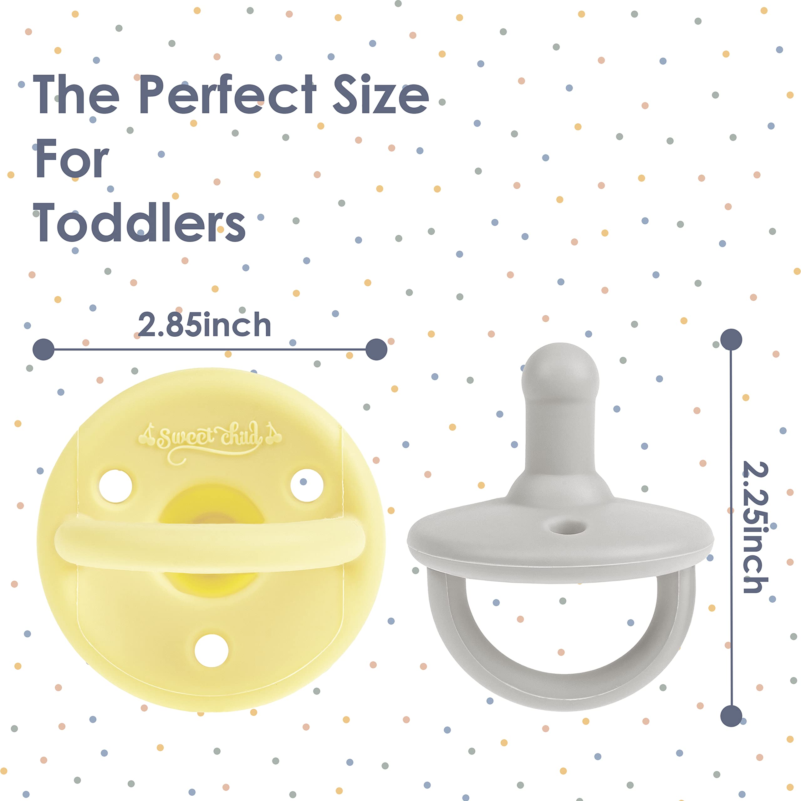 Sweet Child pacifiers color variety complements baby outfits with stylish options