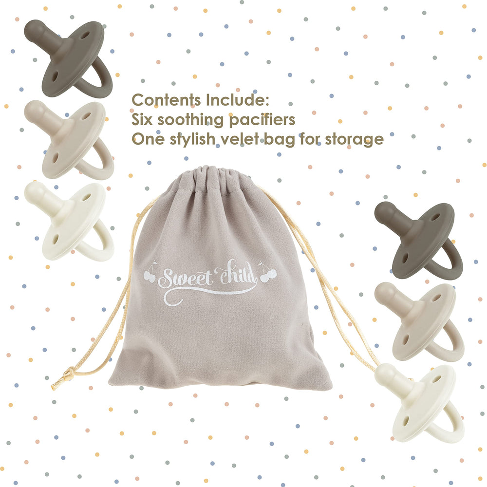 Sweet Child soft silicone pacifier used for soothing moments and calm nights.