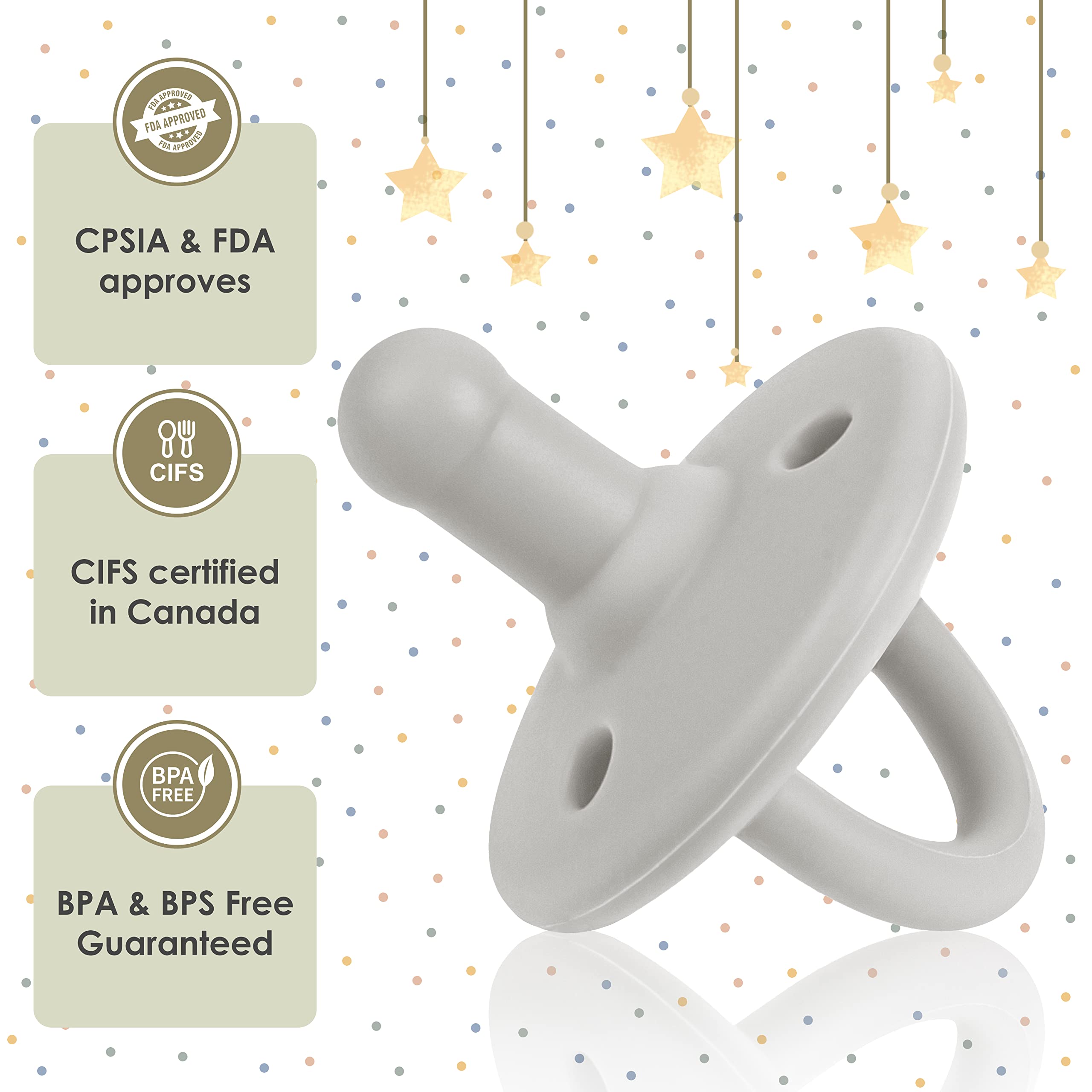 Sweet Child pacifier ultra-lightweight silicone reduces mouth fatigue during use