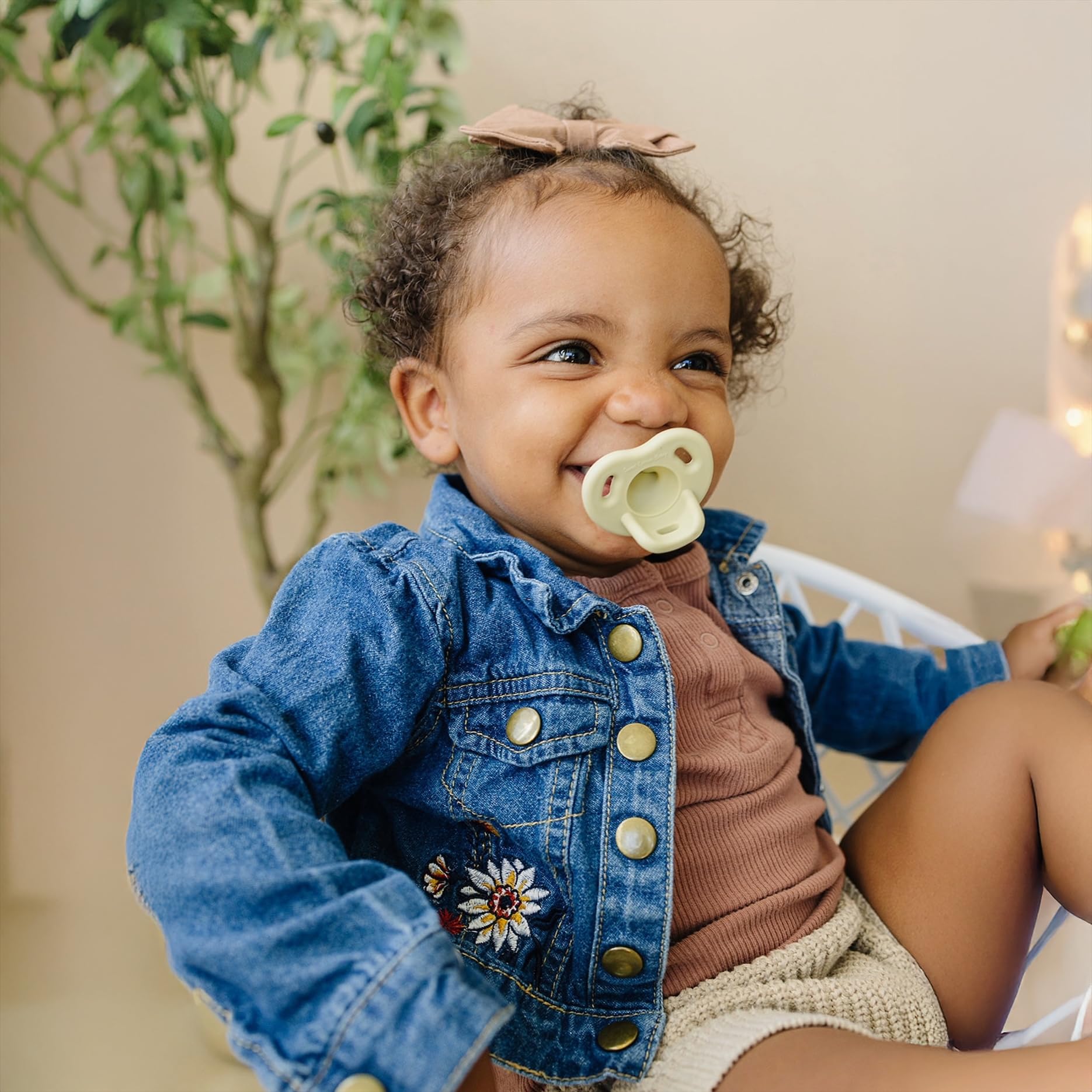 Sweet Cotton Baby pacifier dishwasher-safe construction makes cleanup quick.