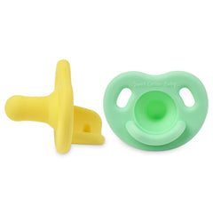 Sweet Cotton Baby pacifier close-up showing soft silicone texture and natural latch.