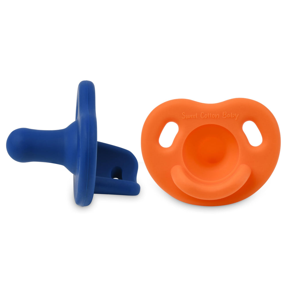 Sweet Cotton Baby pacifier with soft silicone for newborns promoting a natural latch and calming.