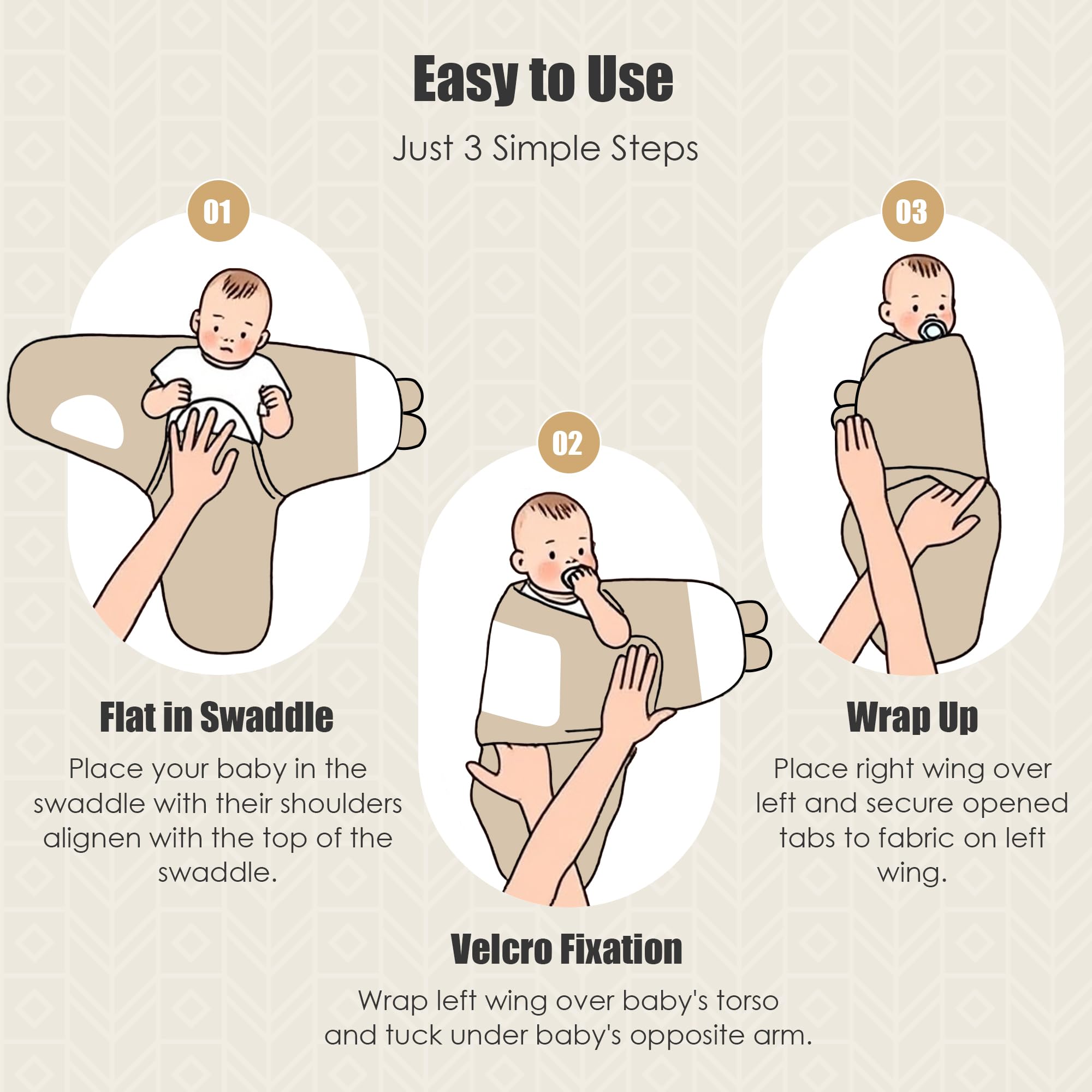 Sweet Dolphin 100% cotton breathable swaddle brown highlights year-round comfort.