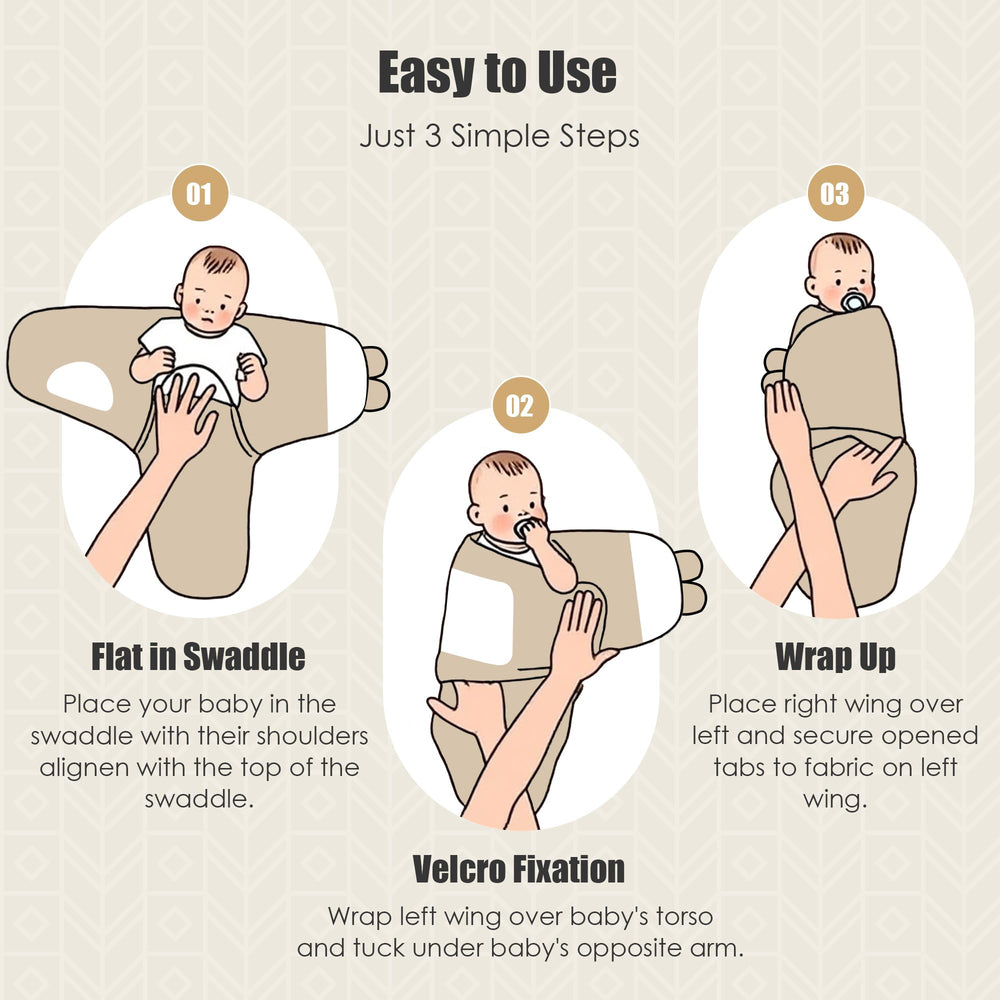 Sweet Dolphin 100% cotton breathable swaddle brown highlights year-round comfort.