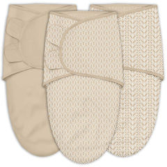 Sweet Dolphin 3-pack brown swaddle sacks for nursery and travel comfort.