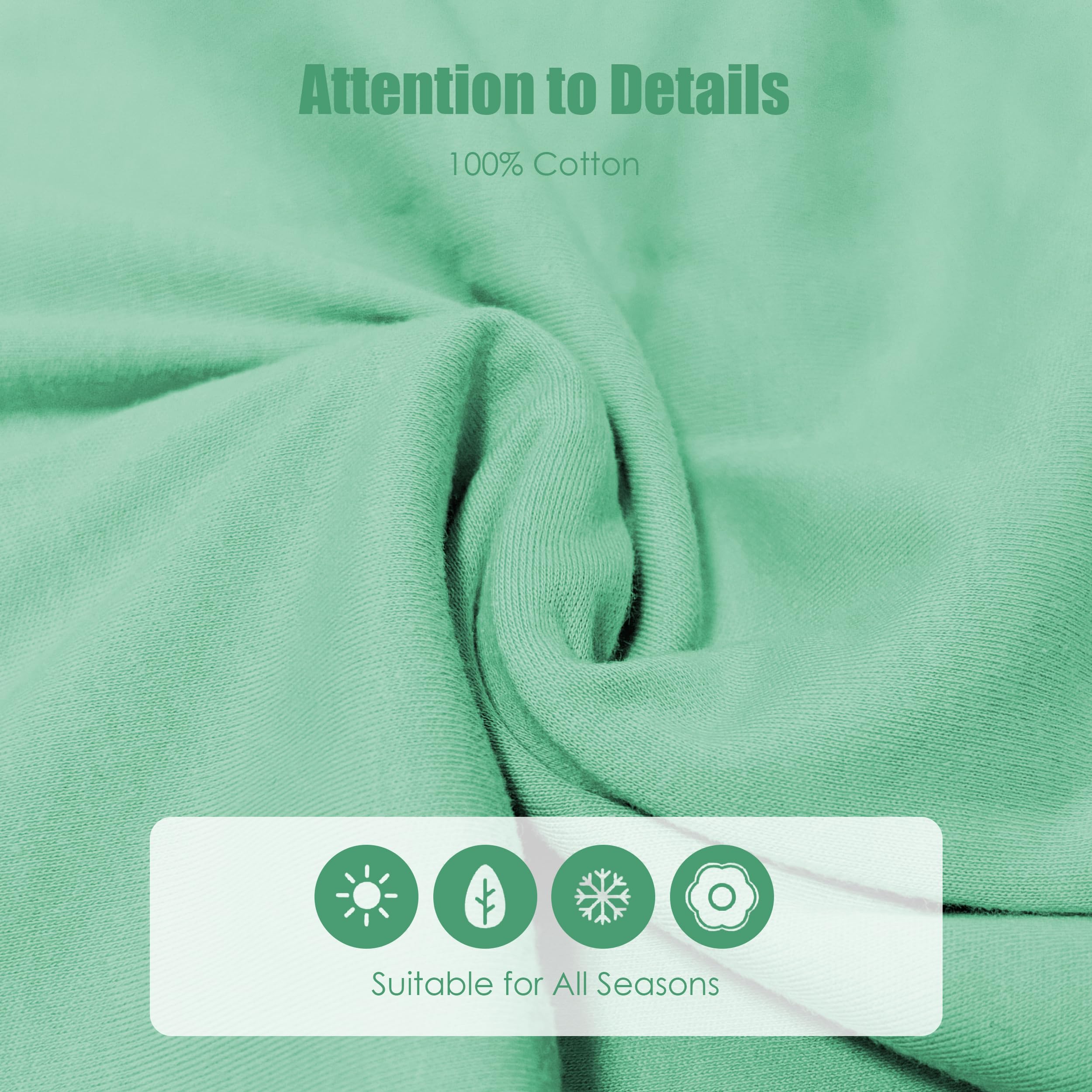 Sweet Dolphin sleep sack green sizes S to XL for growing babies.