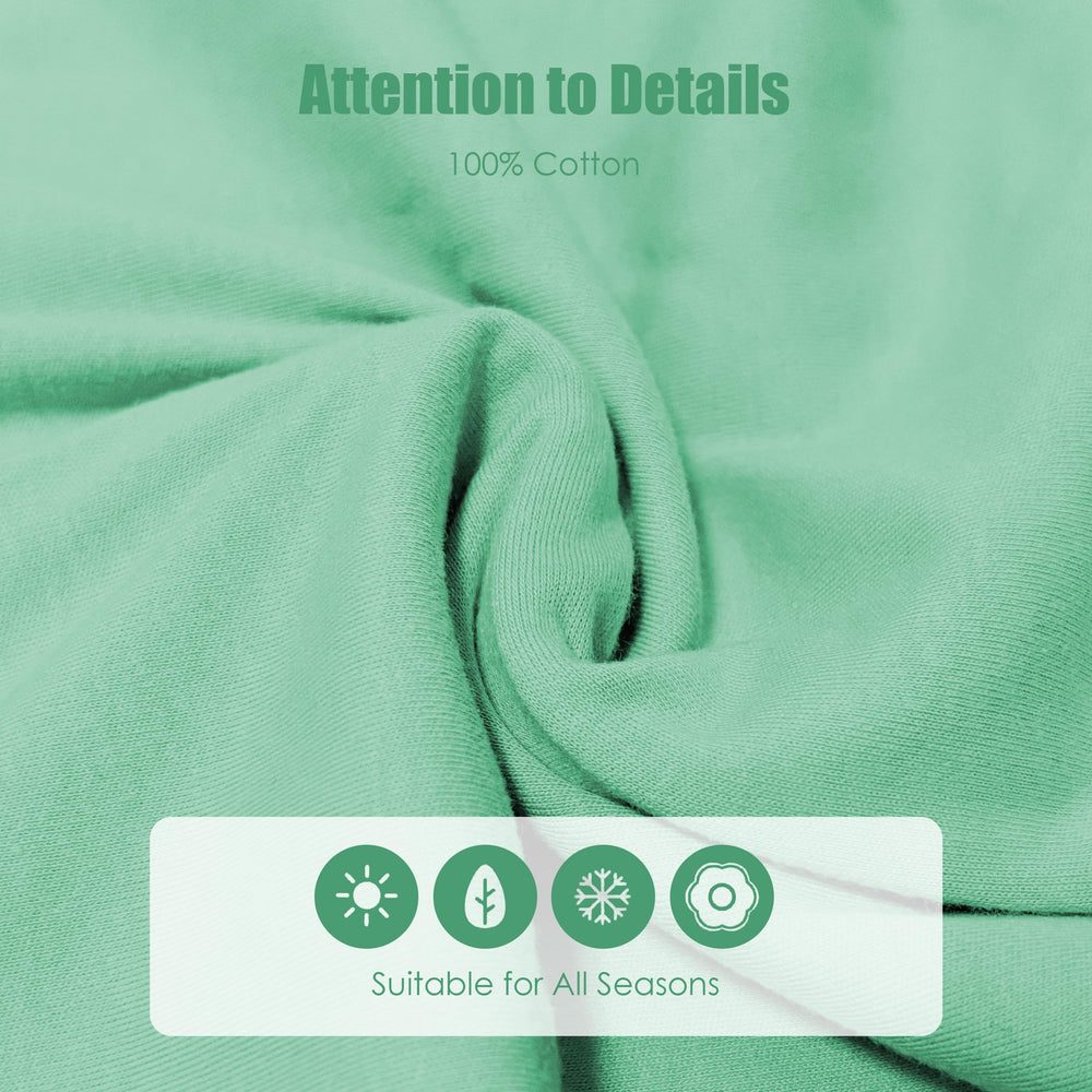 Sweet Dolphin sleep sack green sizes S to XL for growing babies.