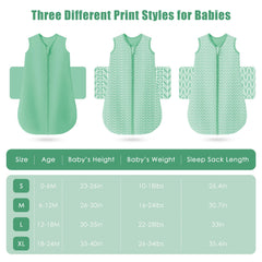 Sweet Dolphin sleep sack green three-pack value for versatile bedtime outfits.