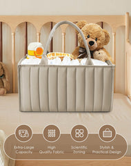 Sweet Dolphin diaper caddy with removable dividers for personalized storage