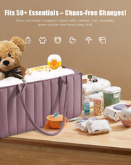 Sweet Dolphin diaper caddy with removable dividers for customizable compartments.