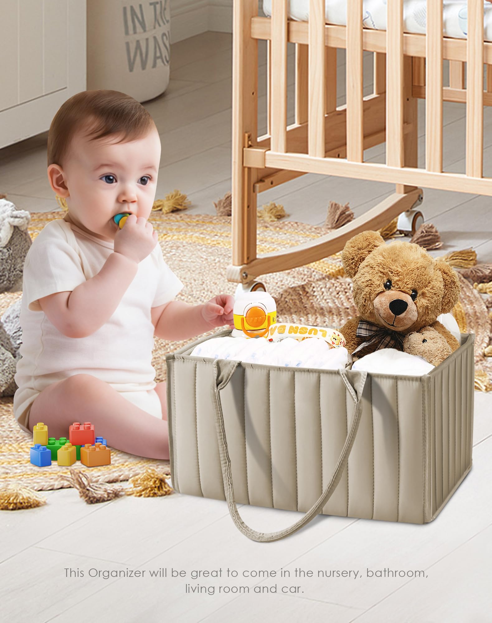 Sweet Dolphin two-pack with sturdy handles supports easy room-to-room organization