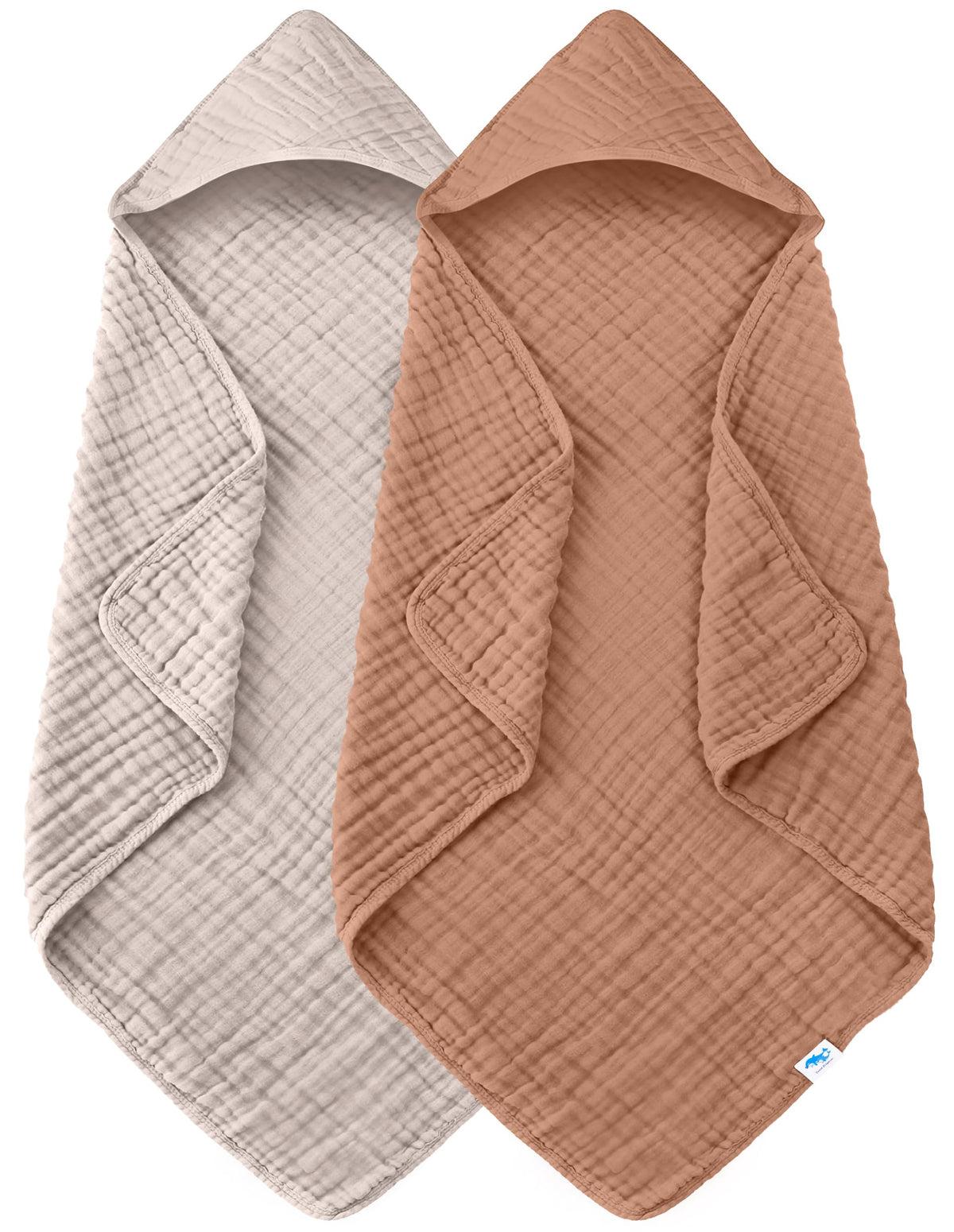 Sweet Dolphin hooded baby towel front view highlights 32x32-inch size for quick drying newborns
