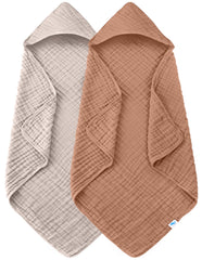 Sweet Dolphin hooded baby towel front view highlights 32x32-inch size for quick drying newborns
