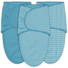 Sweet Dolphin peacock blue swaddle pack shows breathable cotton for secure newborn sleep
