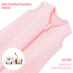 Sweet Dolphin Sleep Sack features 100% cotton soft fabric for gentle skin contact.