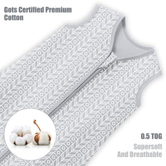 Sweet Dolphin sleep sack with 2-way zipper demonstrates quick diaper changes.