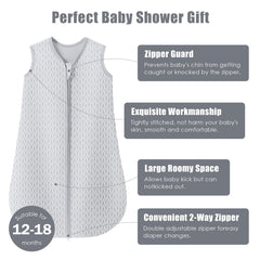 Sweet Dolphin sleep sack ergonomic hip-friendly fit supports safe movement.