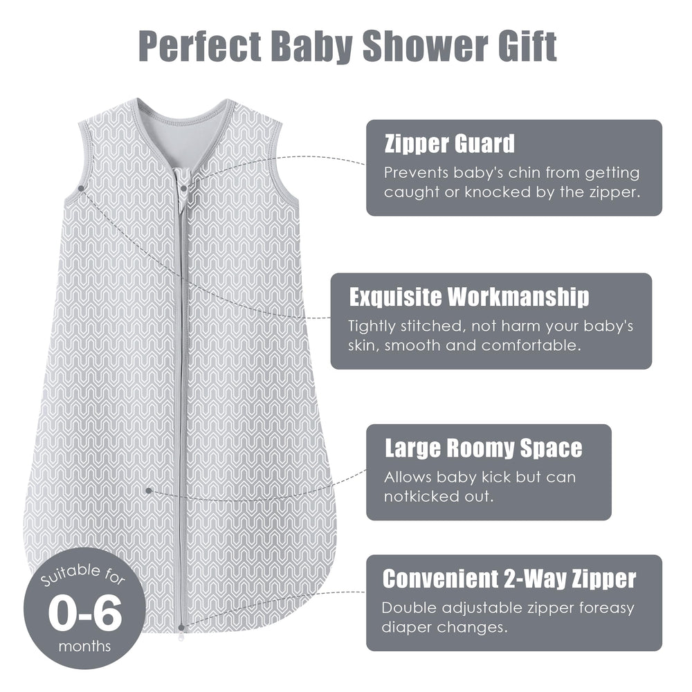 Sweet Dolphin sleep sack interior zipper guard protects delicate skin during changes.