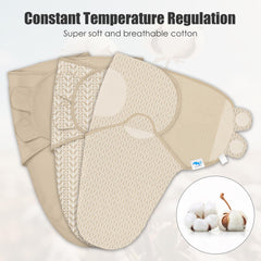 Sweet Dolphin ergonomic wrap brown swaddle shows secure snug fit for peaceful sleep.