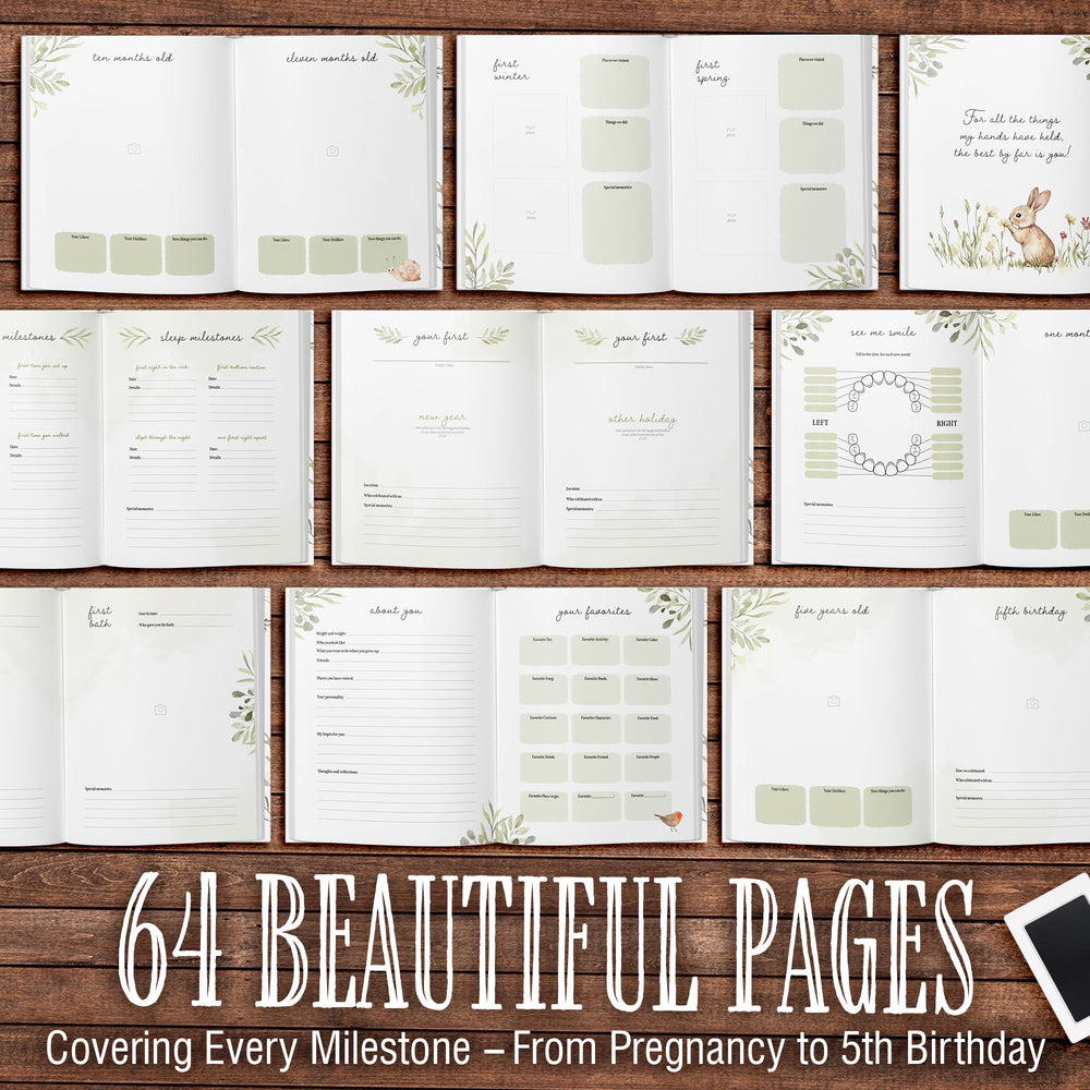 Sweet Hope pregnancy-to-5-years layout captures milestones from pregnancy to childhood