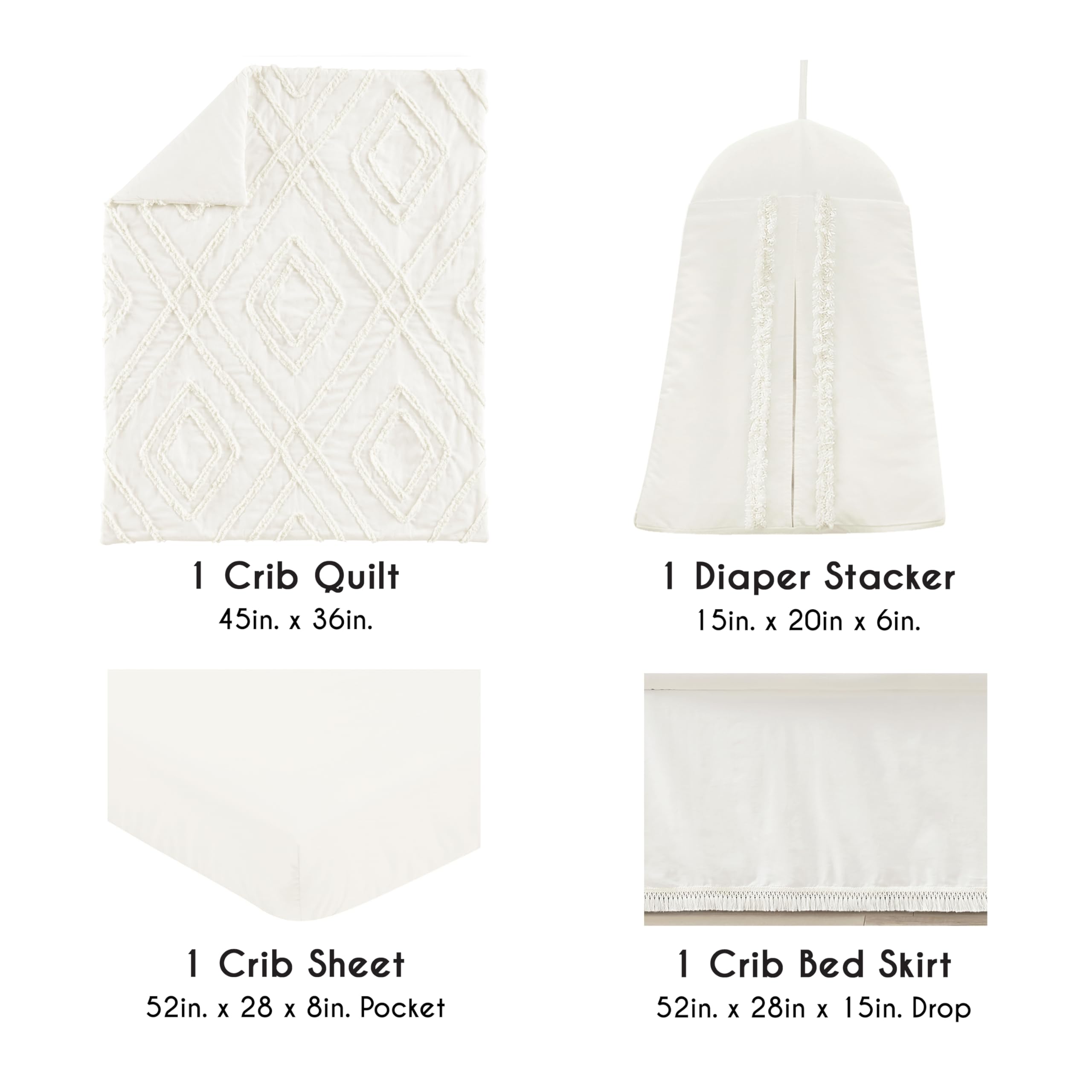 Sweet Jojo Designs 100% cotton crib sheet provides breathable, secure fit for standard cribs.