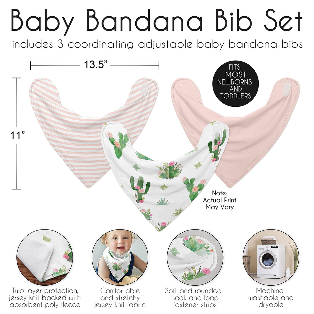 Sweet Jojo Designs baby bandana bib adjustable closure keeps bib secure during feeds