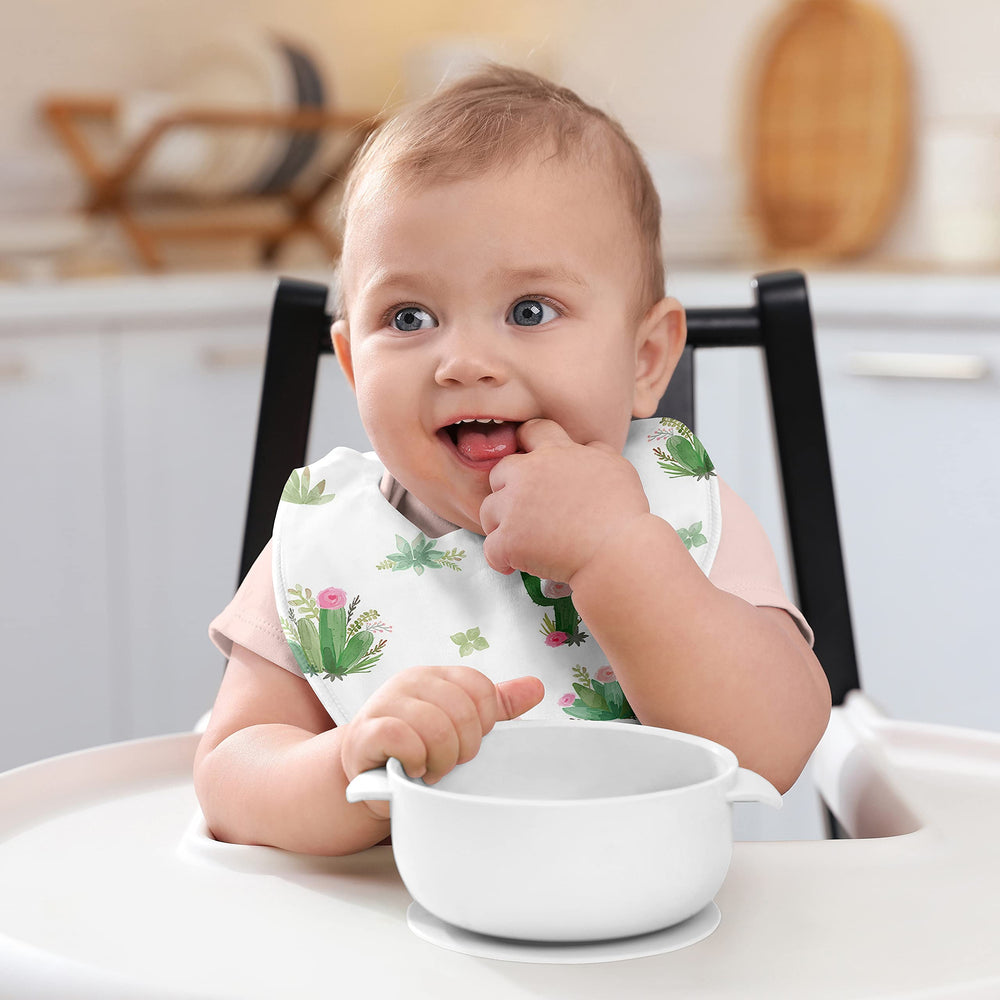 Sweet Jojo Designs machine-washable bandana bib ideal for quick cleanups