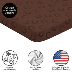 Sweet Jojo Designs brushed microfiber mini crib sheet closeup shows soft, skin-friendly fabric.