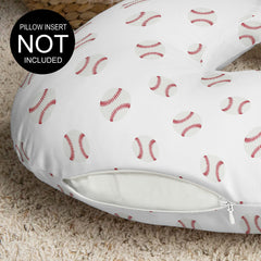 Sweet Jojo Designs baseball pillow cover closeup-knit reveals soft stretch fabric for snug fit