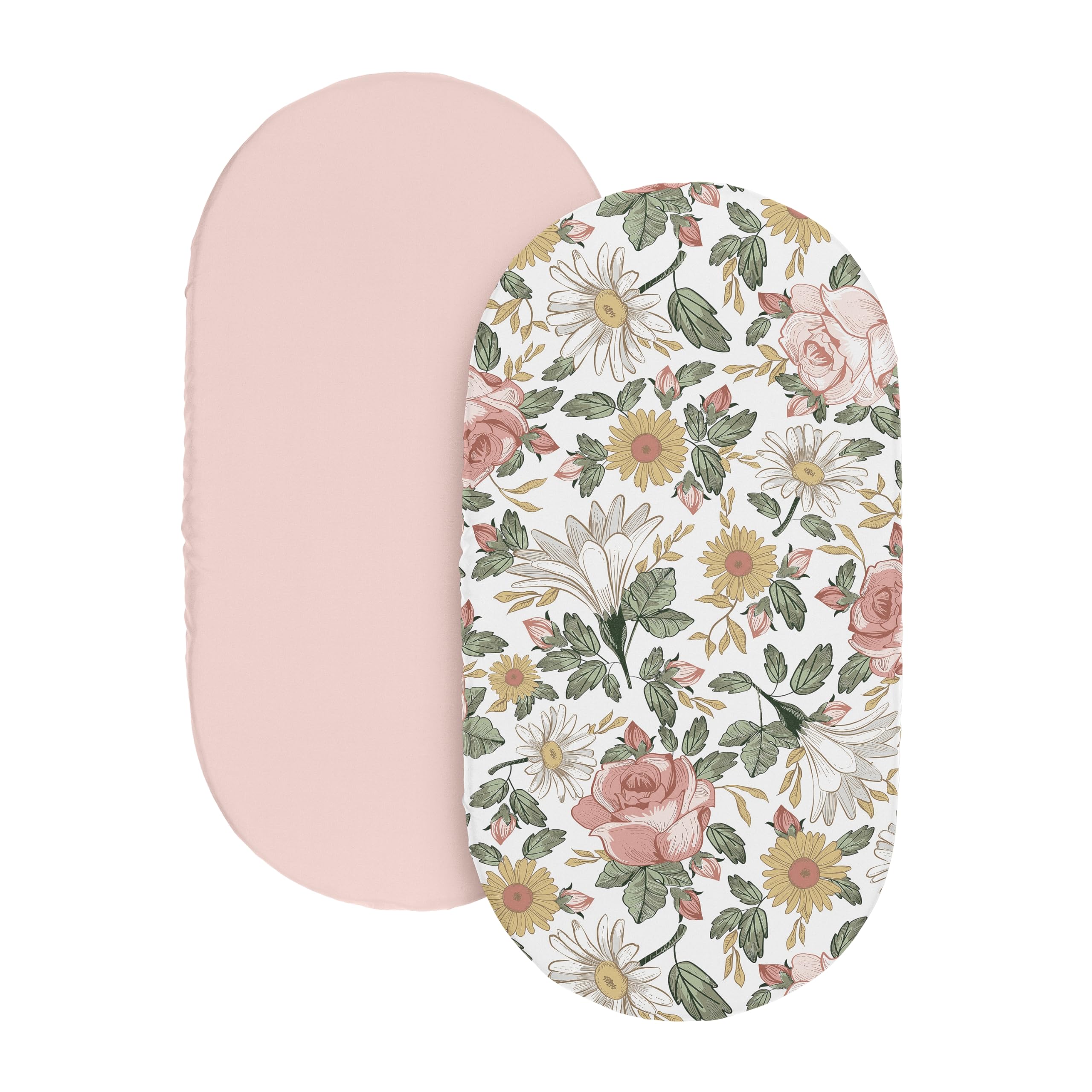 Sweet Jojo Designs bassinet sheets close-up fabric texture, ultra-soft microfiber for newborn comfort