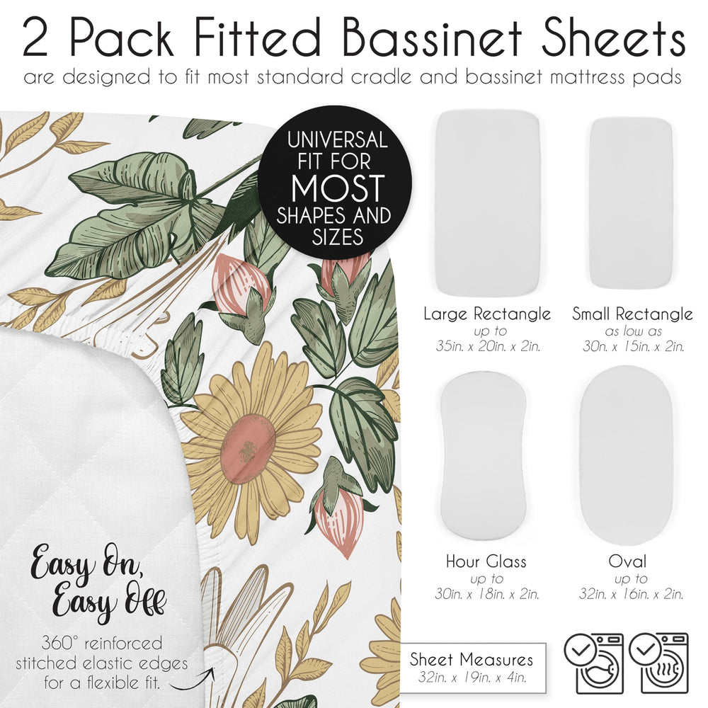 Sweet Jojo Designs bassinet sheets gift-ready packaging suitable for baby showers or registry