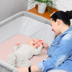 Sweet Jojo Designs bassinet sheets quick-change design and durable stitching for busy mornings