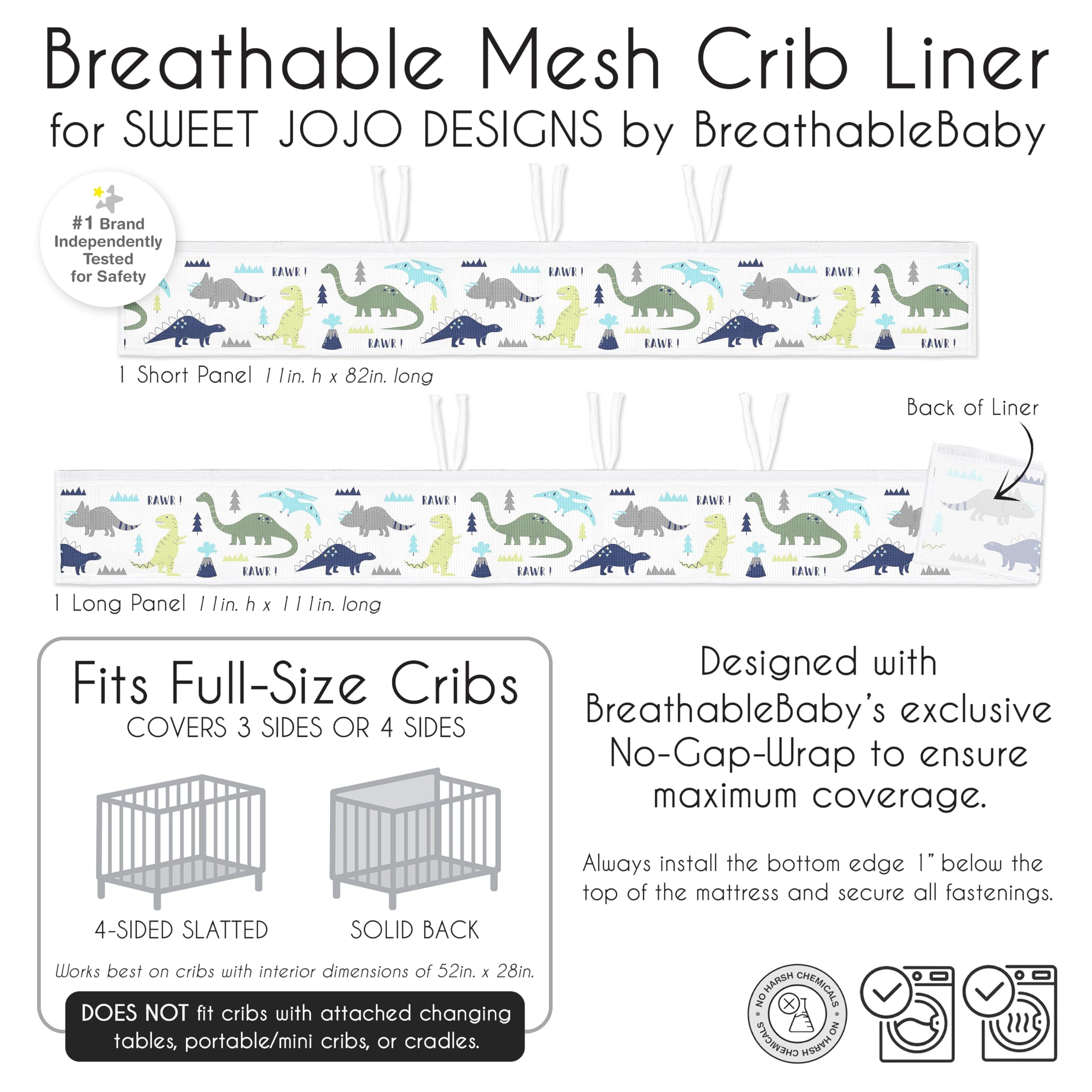 Sweet Jojo Designs blue-green mod dino coordinates with nursery decor for cohesive look.