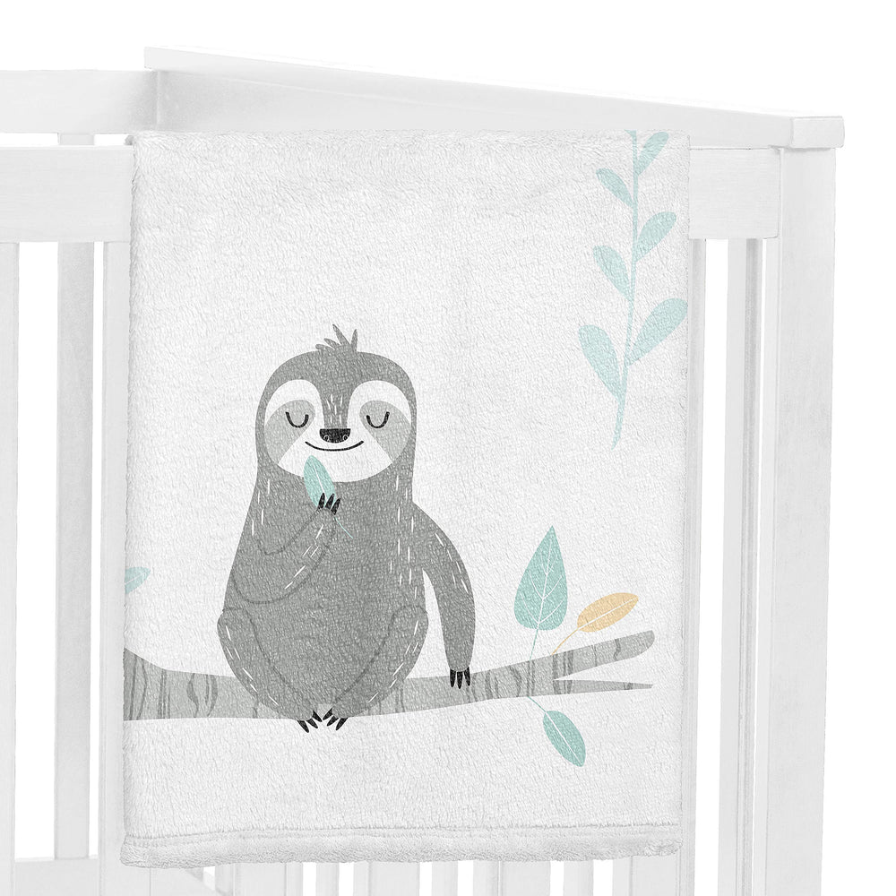 Sweet Jojo Designs blue jungle sloth month frames capturing progress.