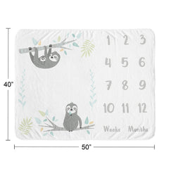 Sweet Jojo Designs photography backdrop featuring plush sloth print.
